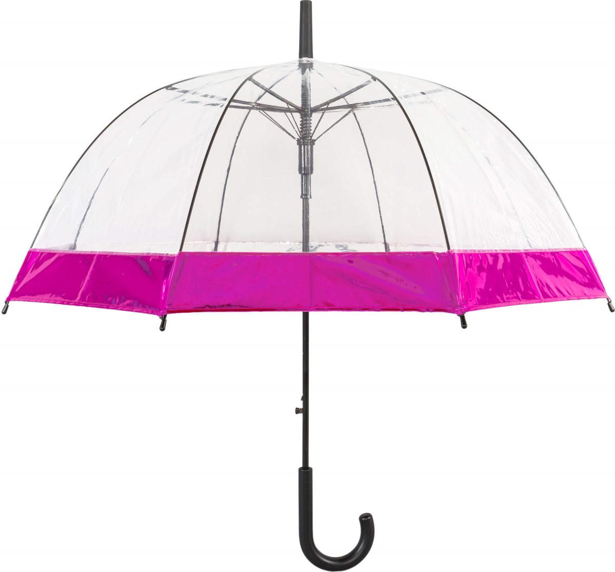 Clear Dome Umbrella with pink border Pink Umbrella Dome Umbrella
